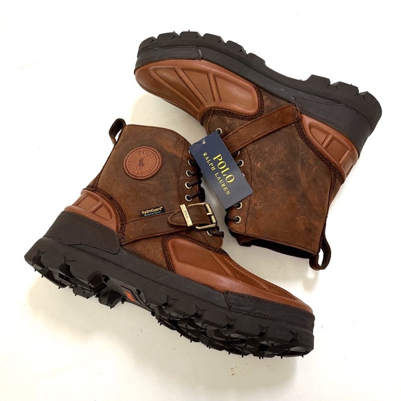 POLO Ralph Lauren Oslo Waterproof Duck Boots Men 11.5 Leather Suede Winter Hiker - Picture 3 of 11
